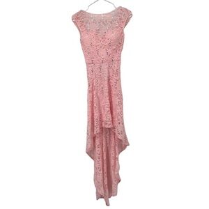 B. Smart Pink High Low Lace Lined Sequin Dress Size 3 Women’s